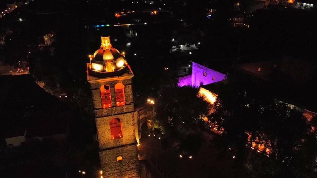 Así luce el Exconvento de San Francisco con la nueva iluminación 