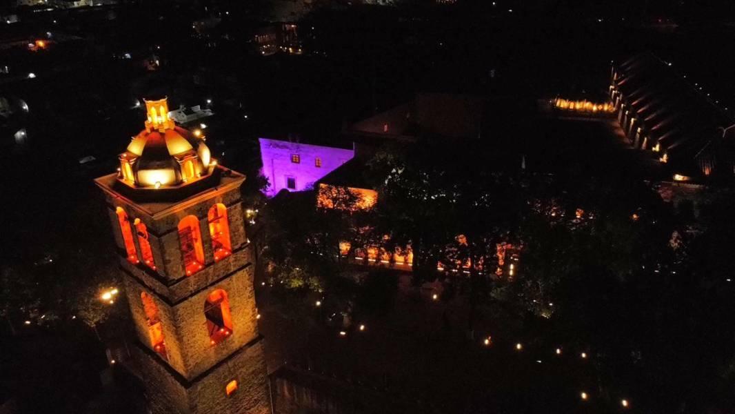 Así luce el Exconvento de San Francisco con la nueva iluminación 