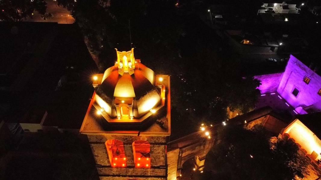 Así luce el Exconvento de San Francisco con la nueva iluminación 