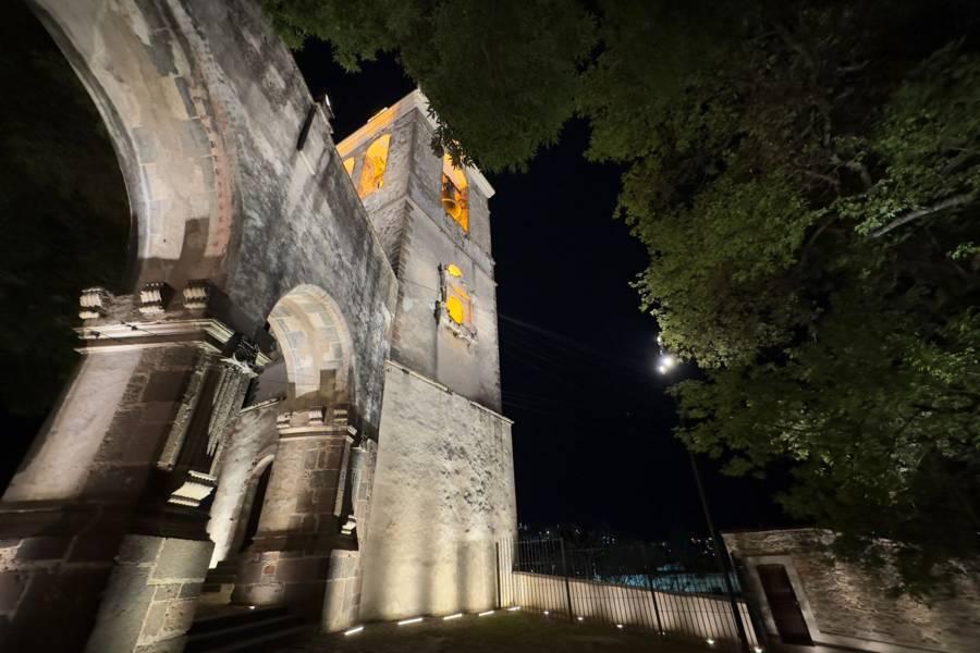 Así luce el Exconvento de San Francisco con la nueva iluminación 