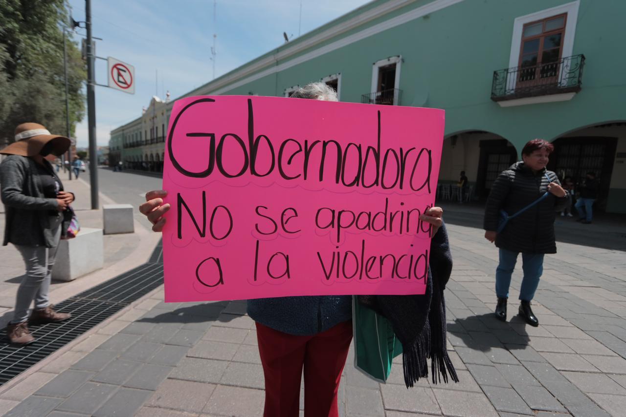 Manifestantes cierran Centro Histórico  de Tlaxcala 