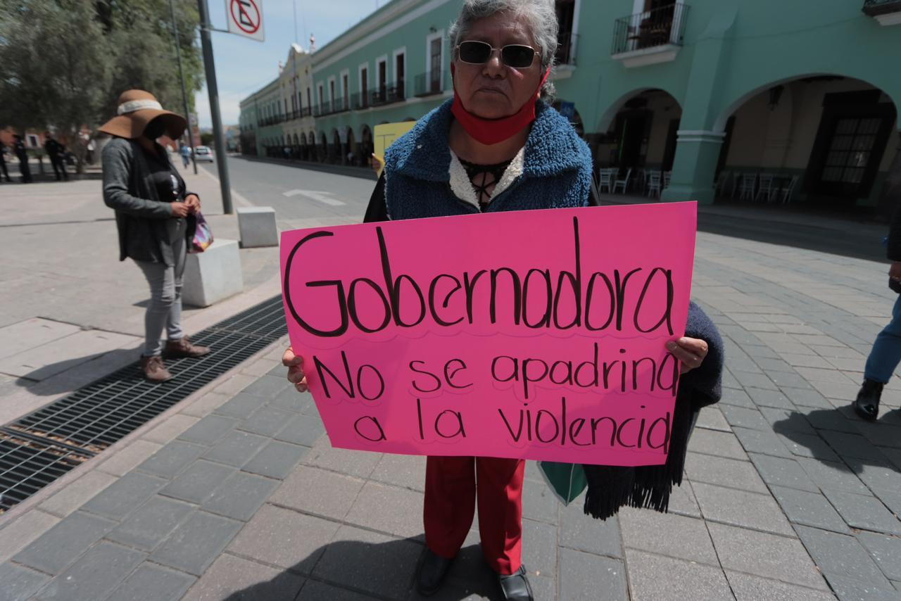Manifestantes cierran Centro Histórico  de Tlaxcala 