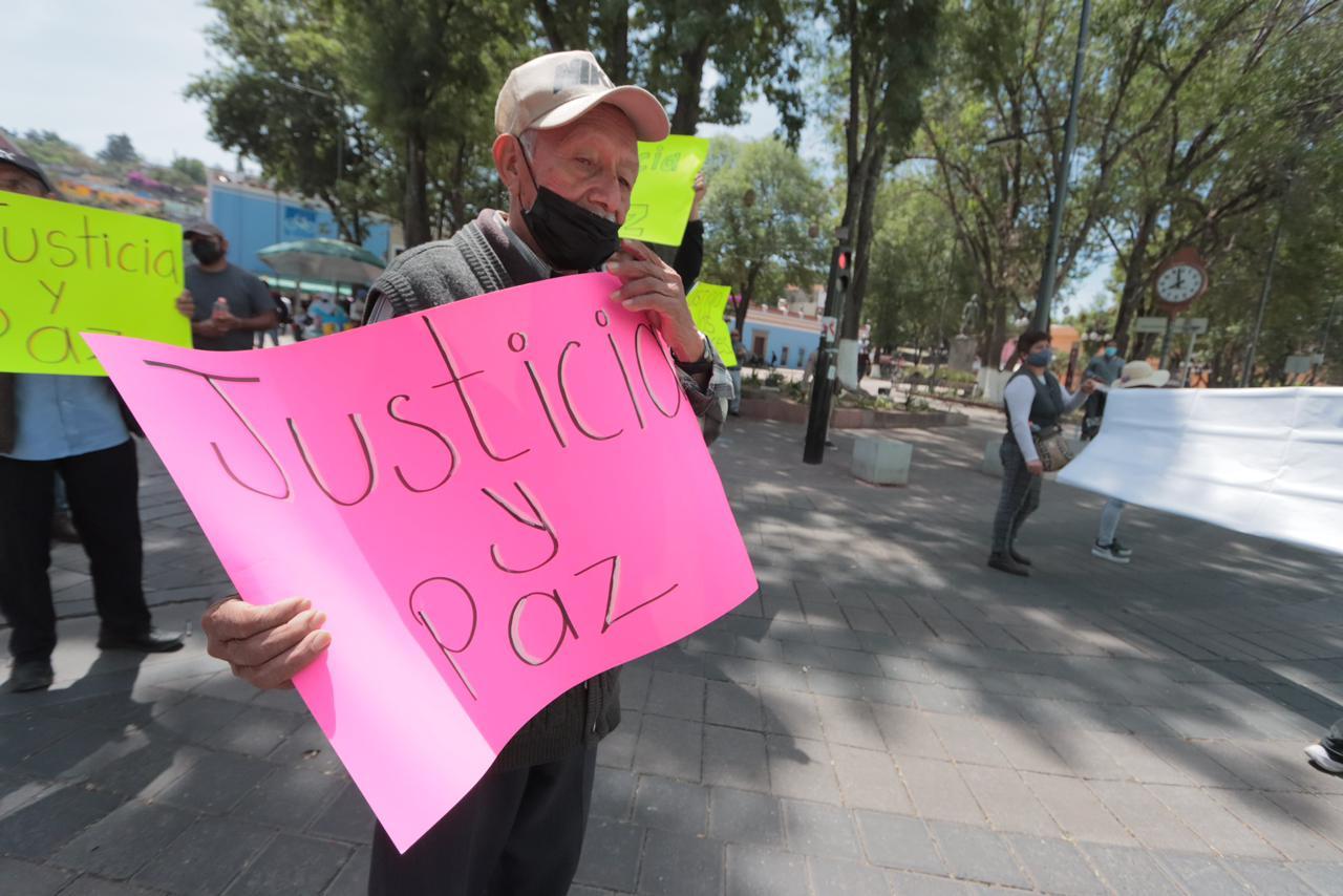 Manifestantes cierran Centro Histórico  de Tlaxcala 