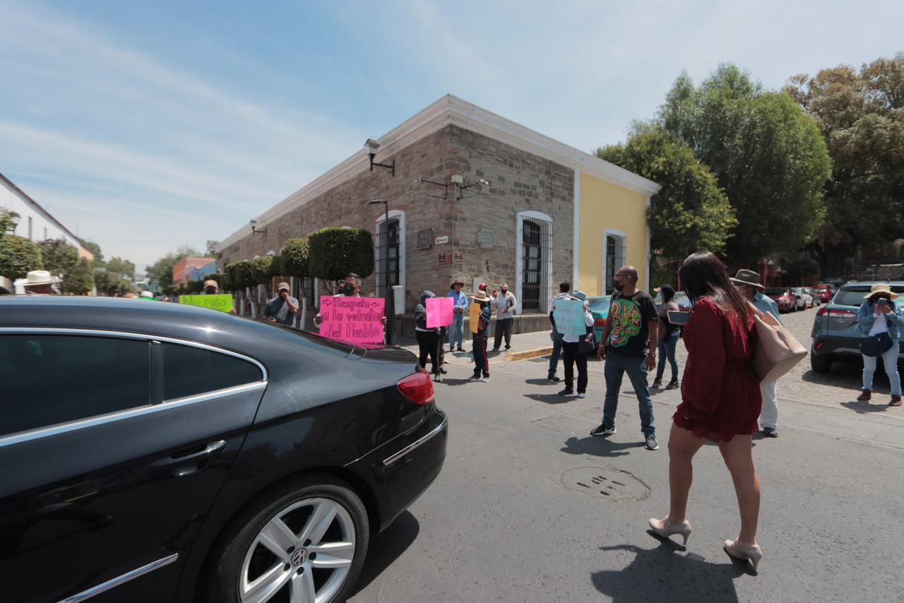 Manifestantes cierran Centro Histórico  de Tlaxcala 