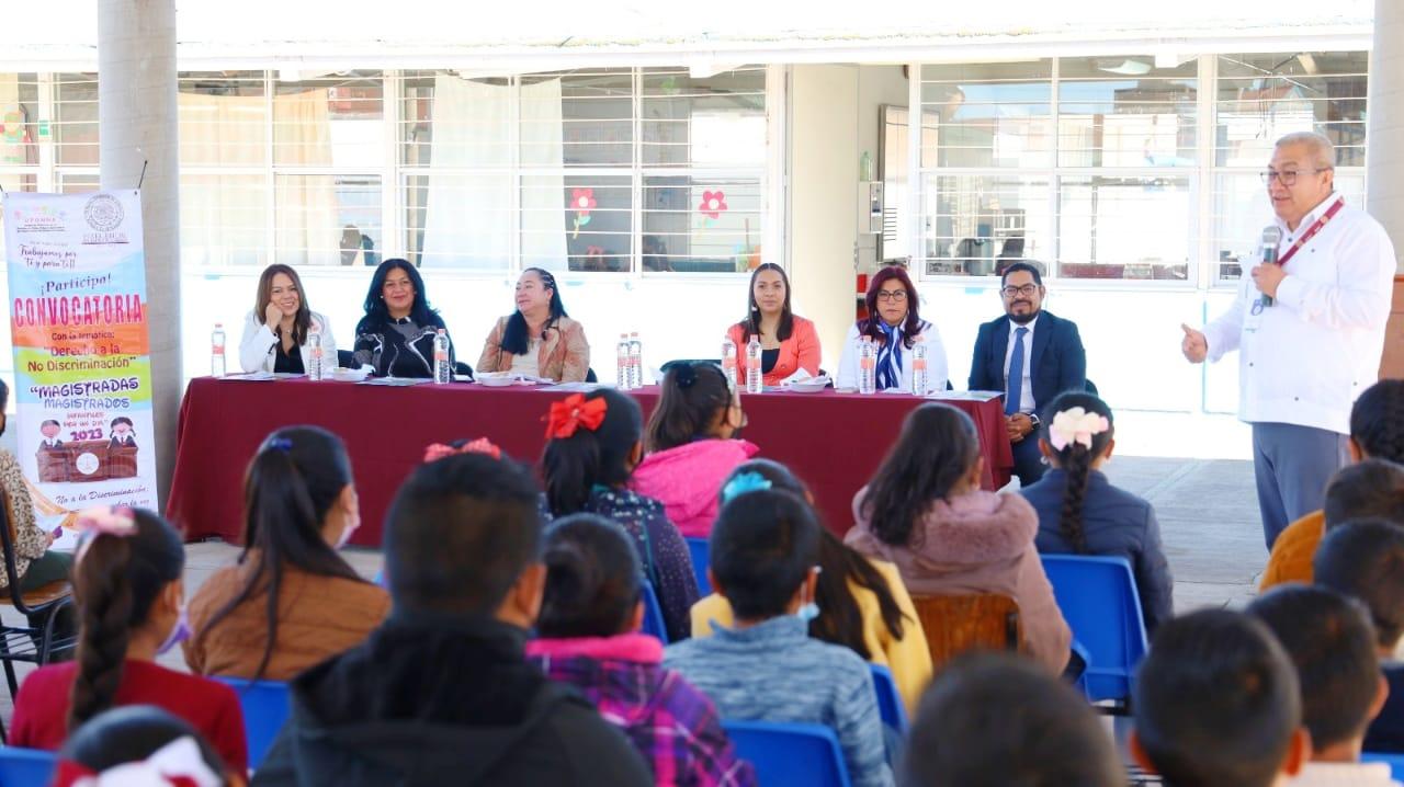 Acerca Presidenta del TSJ convocatoria “Magistradas y Magistrados Infantiles por un Día” a Terrenate y Emiliano Zapata