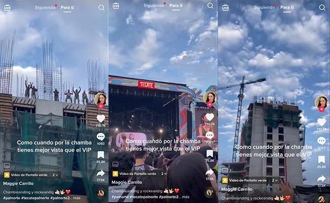 Trabajadores de una construcción gozan del concierto Pa ´l Norte desde su zona VIP