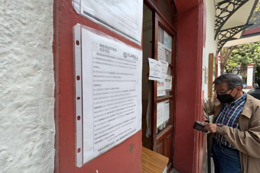 Registro Civil de Tlaxcala atenderá sólo casos urgentes los días jueves y viernes santo