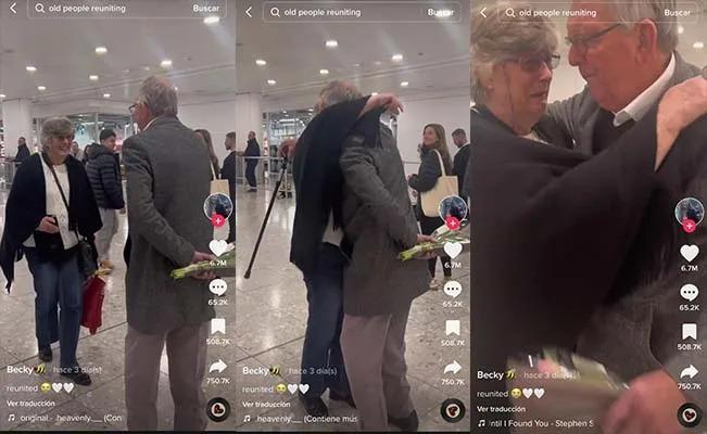 Una pareja de abuelitos rompen en llanto tras reencontrarse