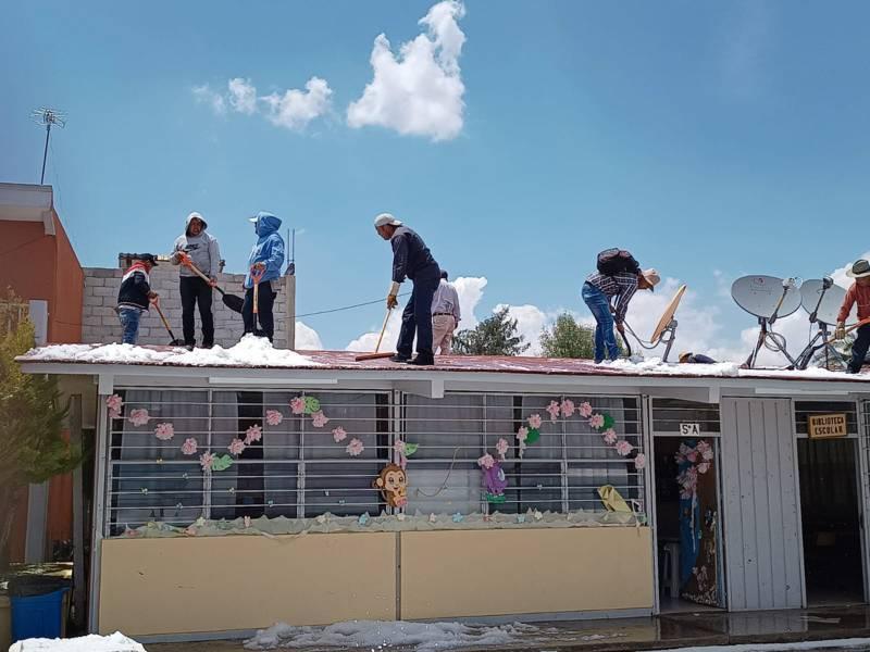 Garantiza SEPE–USET regreso a clases en escuela siniestrada por granizada en Calpulalpan