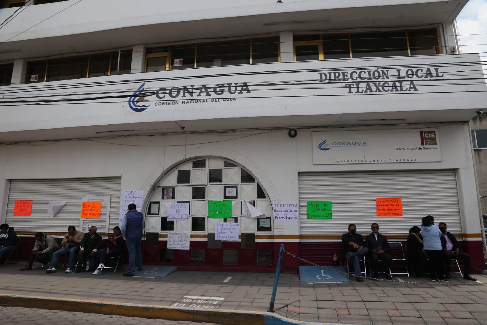 Paran labores trabajadores de la CONAGUA en Tlaxcala 