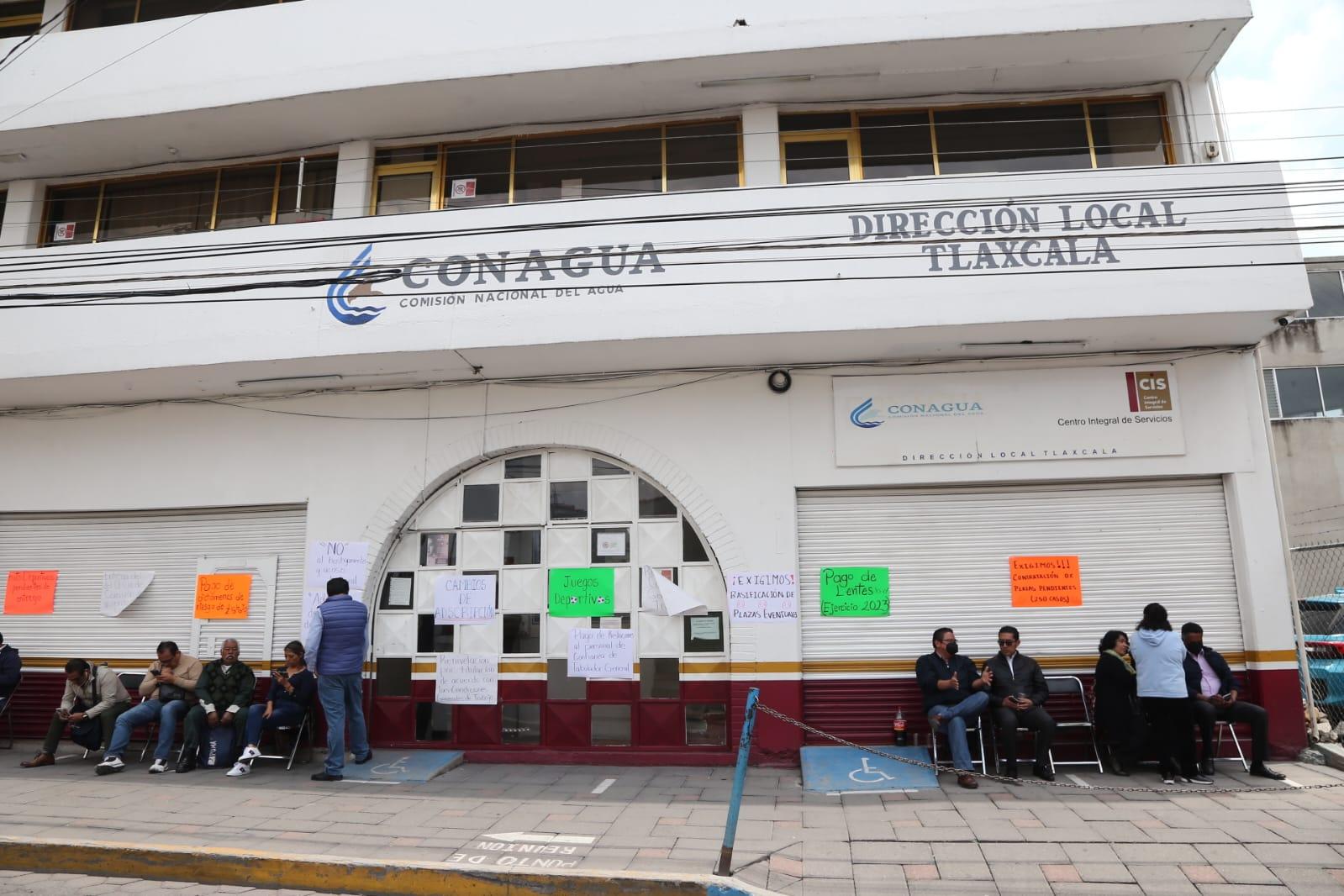Paran labores trabajadores de la CONAGUA en Tlaxcala 