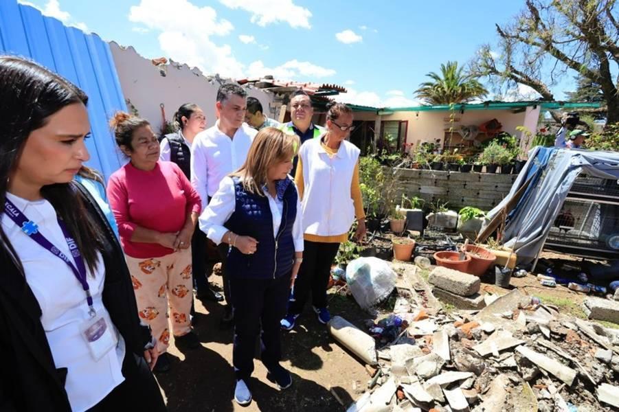Recorrió Gobernadora comunidad de San Marcos para conocer afectaciones por granizada