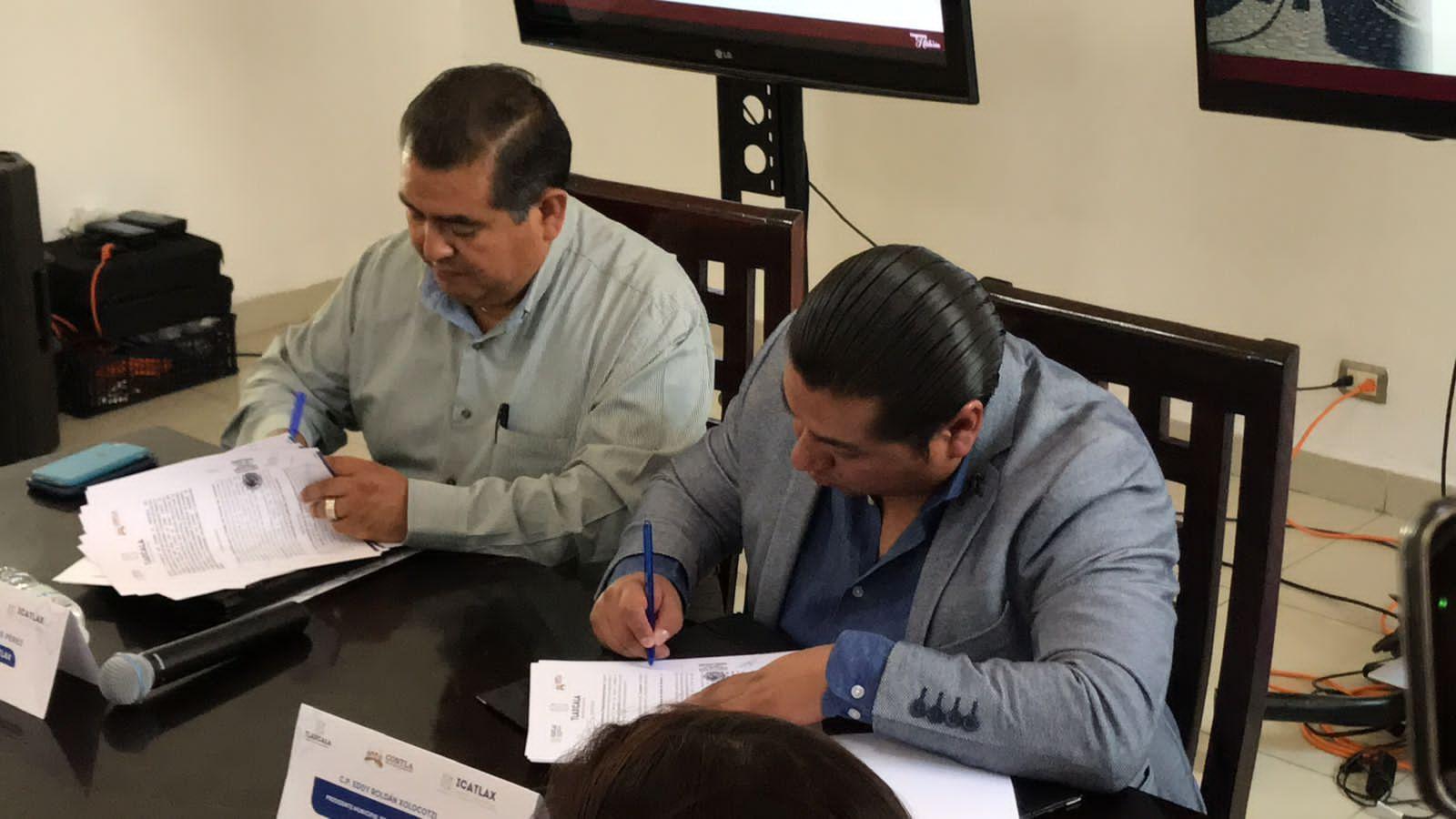 Firma Gobierno de Contla Convenio de colaboración con ICATLAX