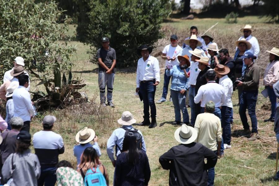 Autoridades y vecinos buscan salvar la laguna de Acuitlapilco 