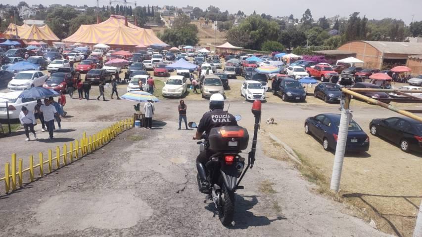 Inspecciona Policía Municipal de Chiautempan en coordinación con la SSC lote de autos para prevención del delito 