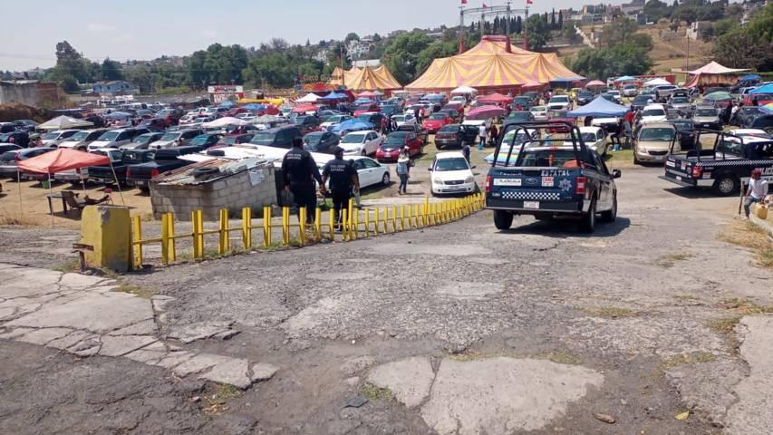 Inspecciona Policía Municipal de Chiautempan en coordinación con la SSC lote de autos para prevención del delito 