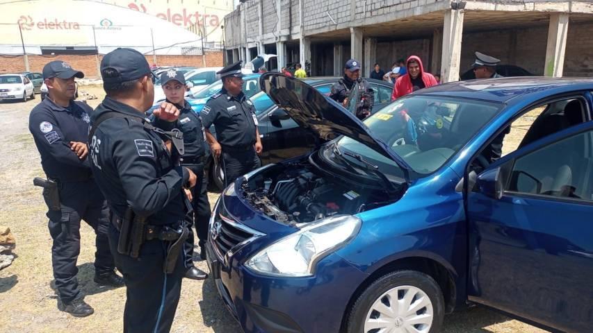 Inspecciona Policía Municipal de Chiautempan en coordinación con la SSC lote de autos para prevención del delito 