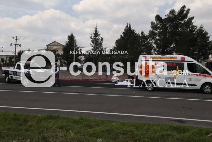Muere masculino atropellado en Xaloztoc