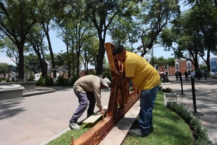 Retiran letras de monumentales de Tlaxcala ante la amenaza de manifestantes 