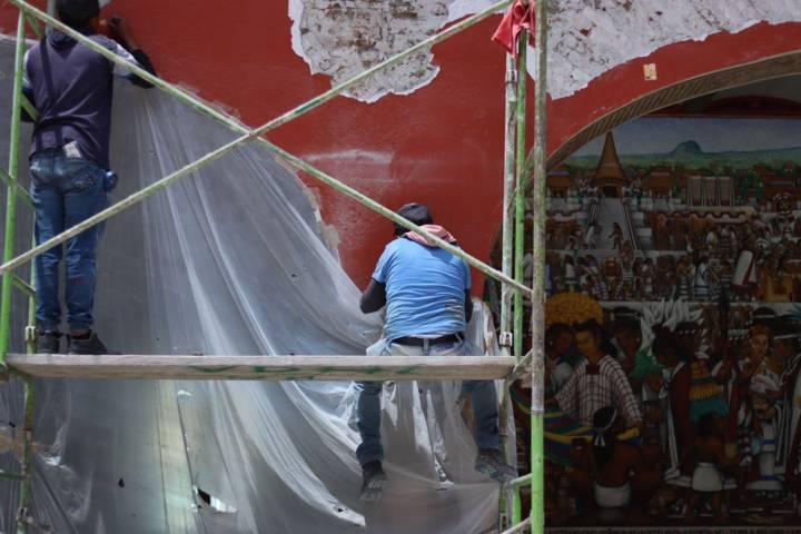Continúa el mantenimiento del Palacio de Gobierno 