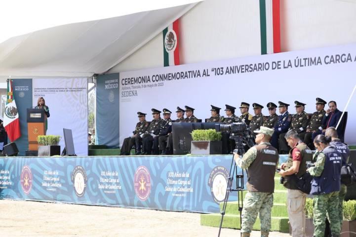 Encabezó Gobernadora Lorena Cuéllar ceremonia del 103 aniversario de la última carga al sable de caballería