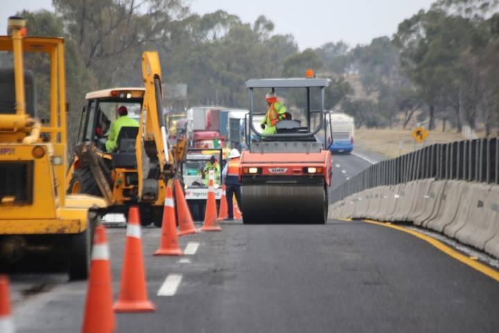 Cierran de manera intermitente la México-Veracruz con dirección a Calpulalpan por obras de reencarpetamiento
