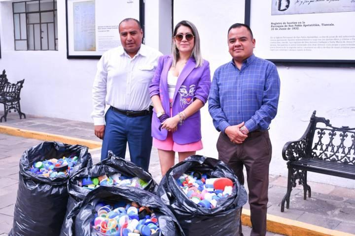 Gobierno de Apetatitlán ha entregado cerca de 2 toneladas de tapitas 