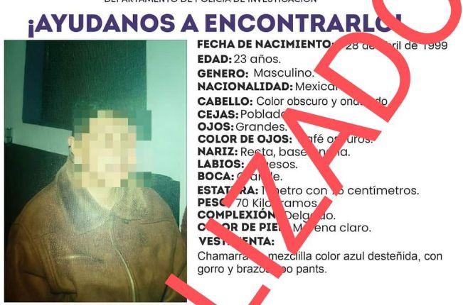 Ubican a masculino reportado como desaparecido: PGJE