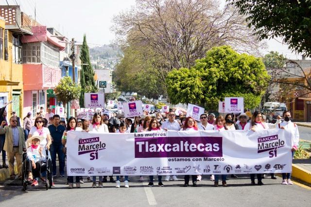 Marchan en Tlaxcala mujeres sin violencia con Marcelo Sí