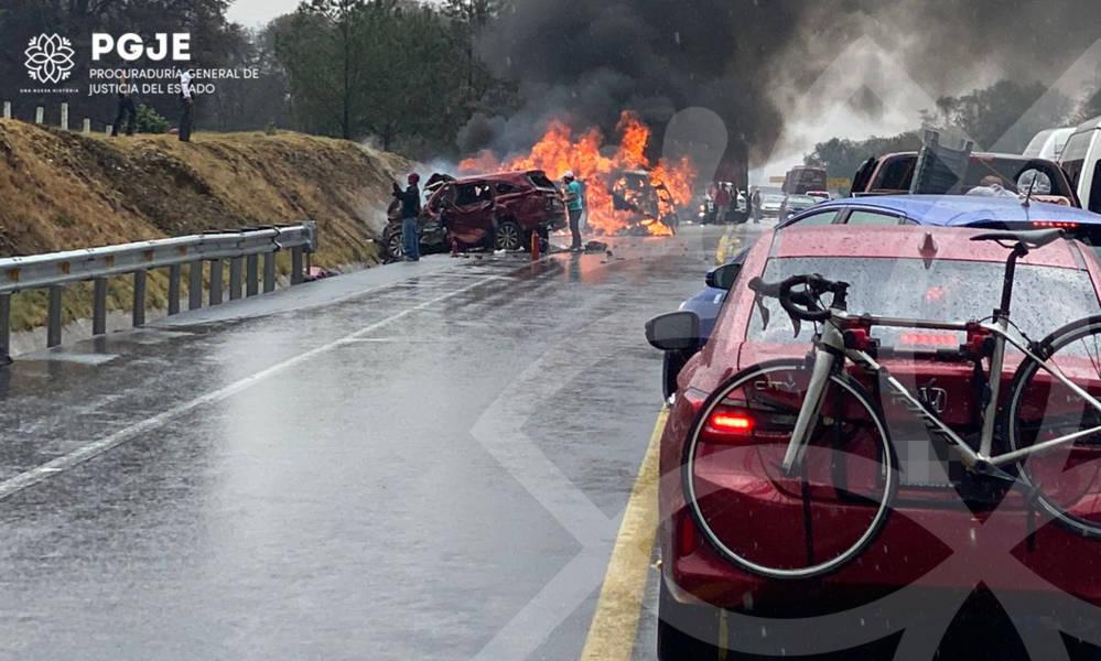Atiende PGJE accidente suscitado en la carretera Amozoc-Perote