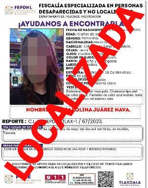 Ubica PGJE a mujer reportada como desaparecida