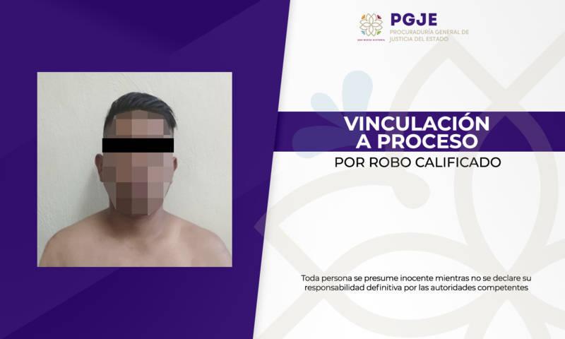 Vinculan a proceso a masculino por robo calificado: PGJE