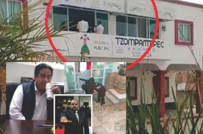 Chupe y mariachis, funcionarios de Tzompantepec viven la vida loca en horario laboral 