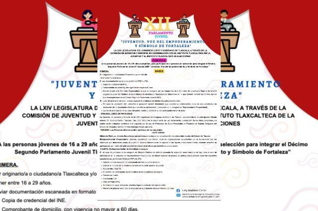 Últimos días para inscribirse al XII Parlamento Juvenil
