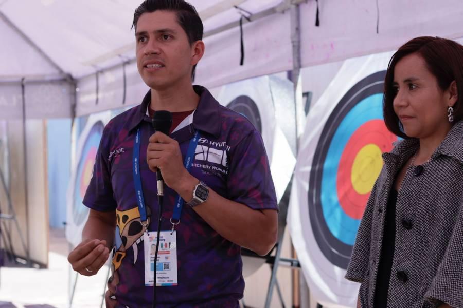 Medios de comunicación inauguraron la " Fan Fest de Tiro con Arco” en la plaza Xicoténcatl 
