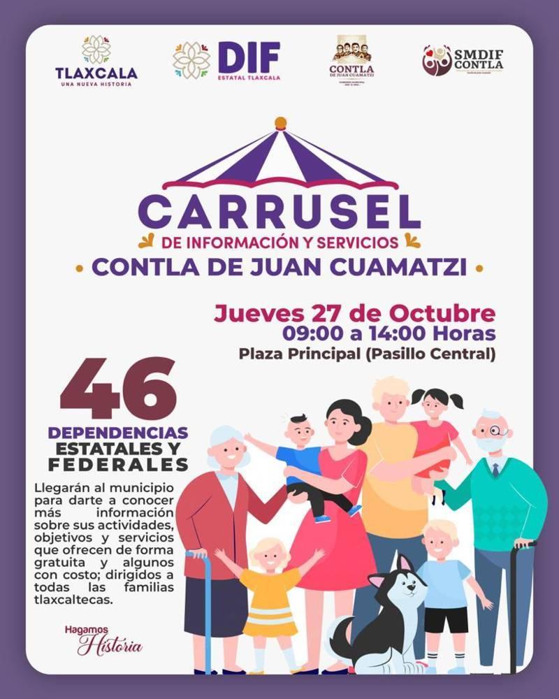 Llega a Contla, Carrusel de Información y Servicios del Sistema Estatal DIF