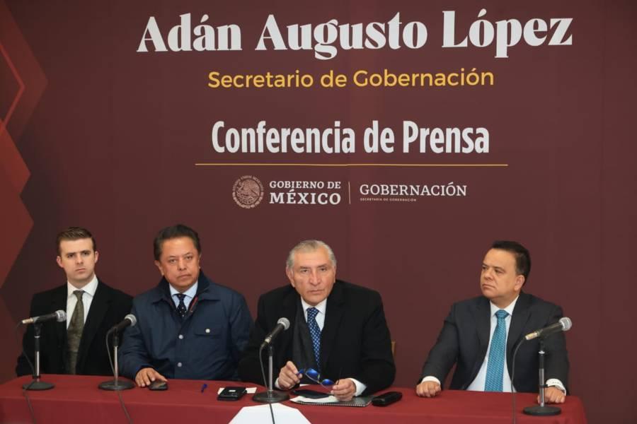El Gobierno Federal, orgulloso del trabajo que realiza Lorena Cuéllar, afirma Adán Augusto