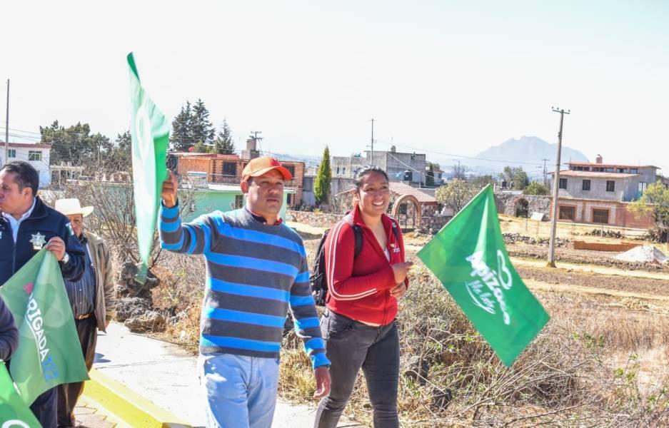 Se intensifican los trabajos de la brigada 212, alcalde de Apizaco visita Guadalupe Texcalac 