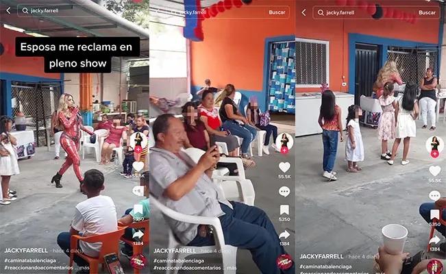 Una mujer celosa es sacada de una fiesta infantil por culpa de una animadora sexy