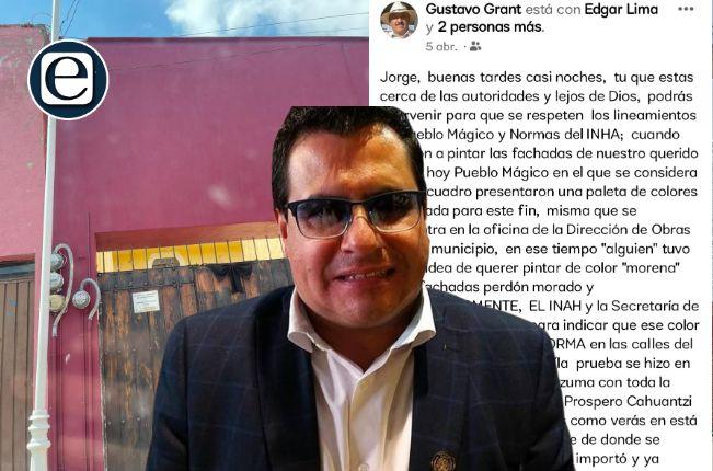 Yerno oportunista y ridículo ya se siente alcalde, y pinta fachadas color “MORENA” 