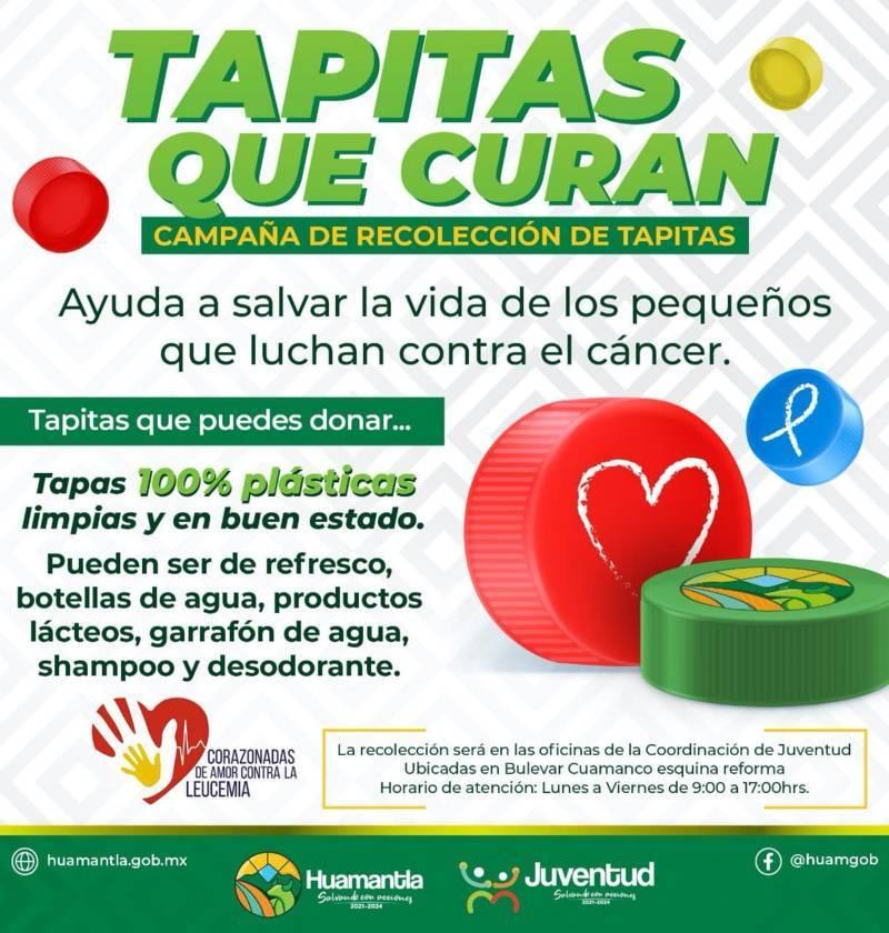 Invita Ayuntamiento de Huamantla a participar en campaña de recolección de tapitas