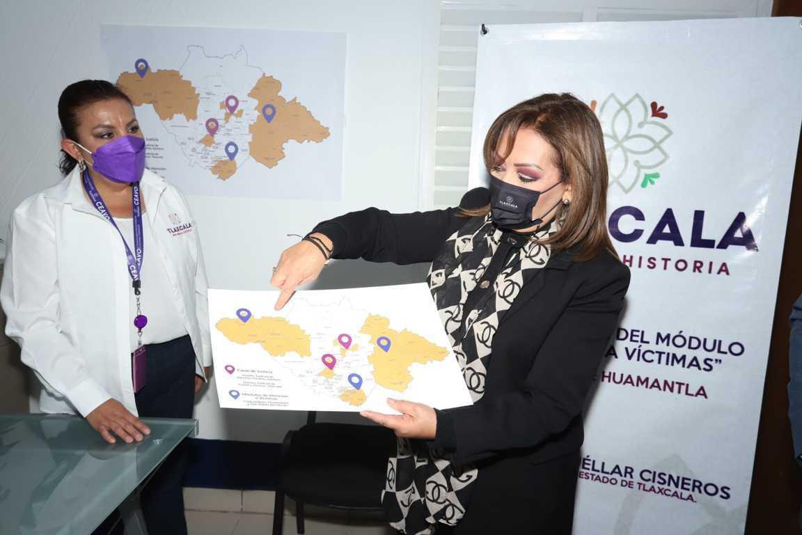 Inauguró Lorena Cuéllar Cisneros módulo de atención a víctimas en Huamantla