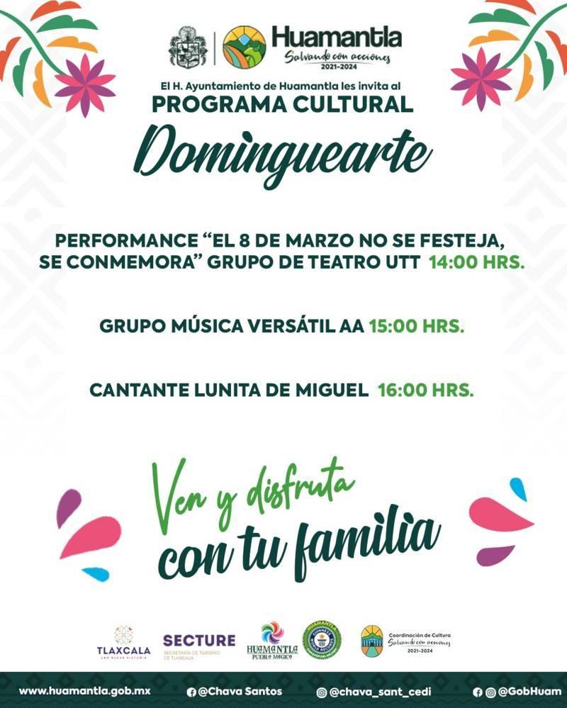 Presentaciones artísticas y culturales te esperan el próximo 5 de Marzo en “Dominguearte”