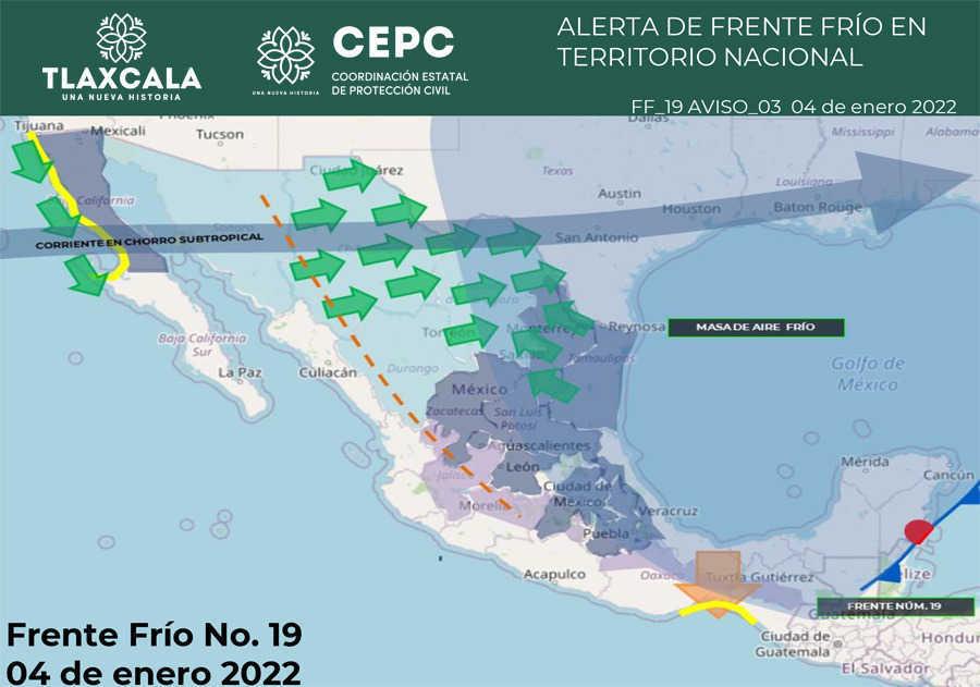 Frente Frío 19 afectará con heladas a Tlaxcala