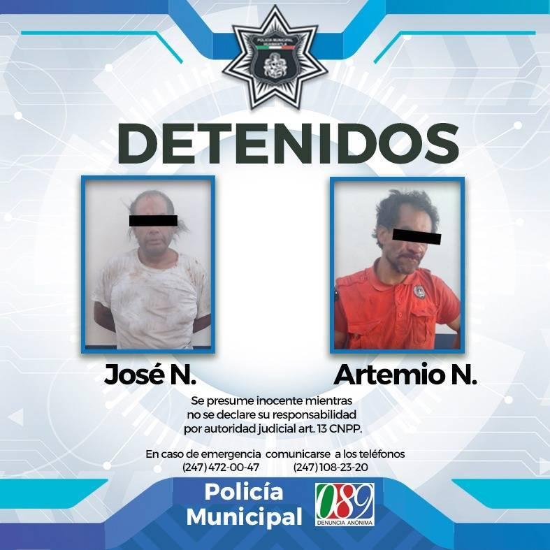 Asegura Policía Municipal a dos sujetos que alteraban el orden en el Bulevar Cuamanco