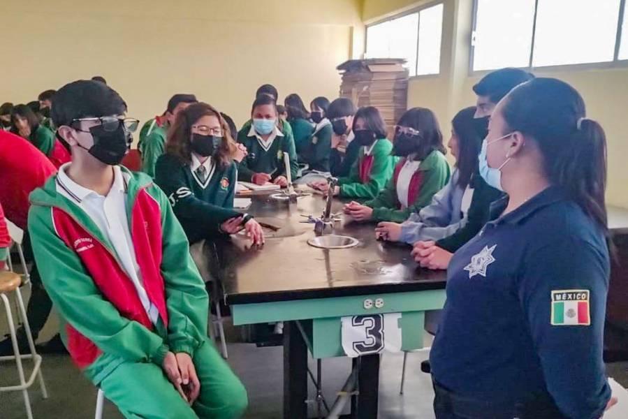 Impulsan policías de Huamantla estrategias de seguridad para alcanzar escuelas libres de violencia