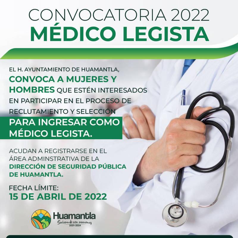 Últimos días para participar en la convocatoria de reclutamiento para médico legista municipal: Ayuntamiento De Huamantla