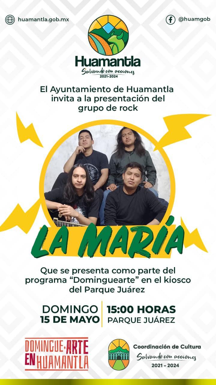 Dominguearte y rock en Huamantla con la presentación artística de ¨La María¨