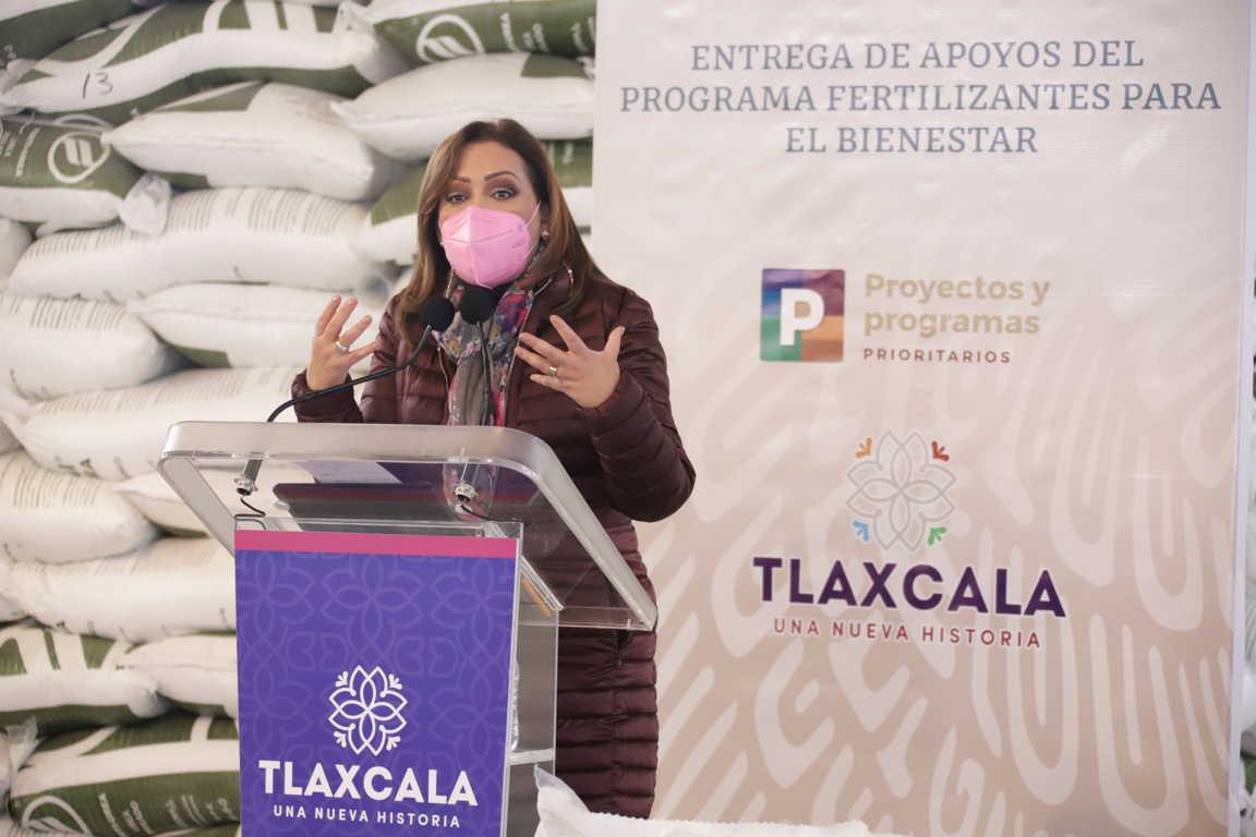 Entregó Gobernadora Lorena Cuéllar apoyos del programa fertilizantes para El Bienestar