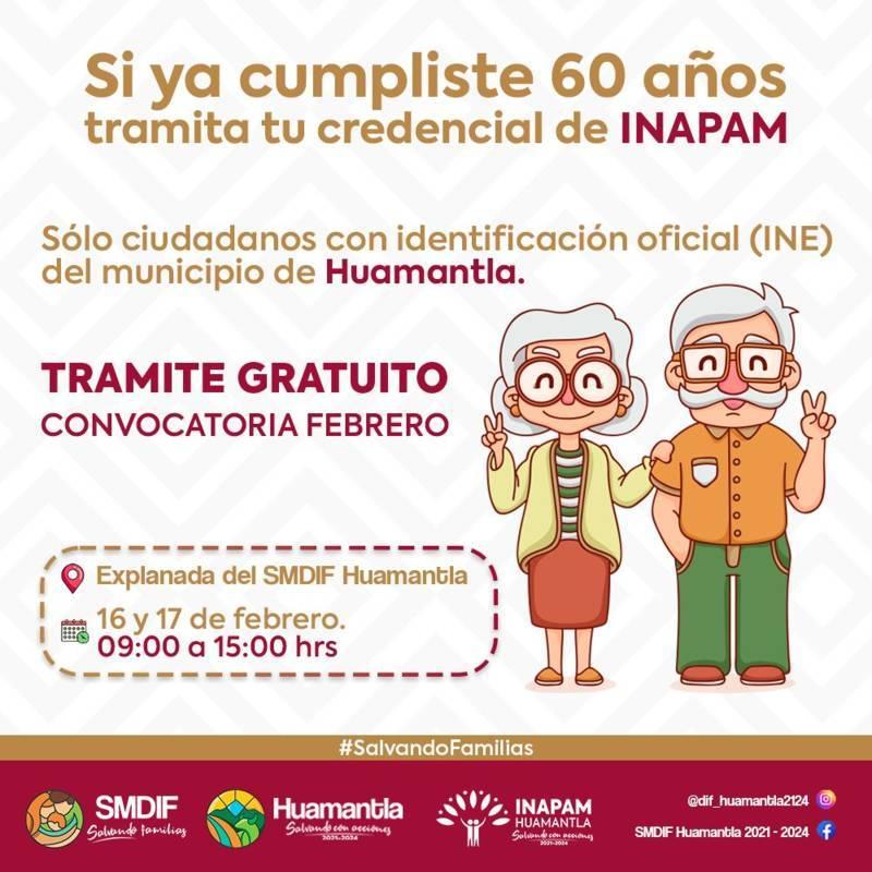 Invita SMDIF Huamantla a adultos mayores a tramitar su credencial del INAPAM